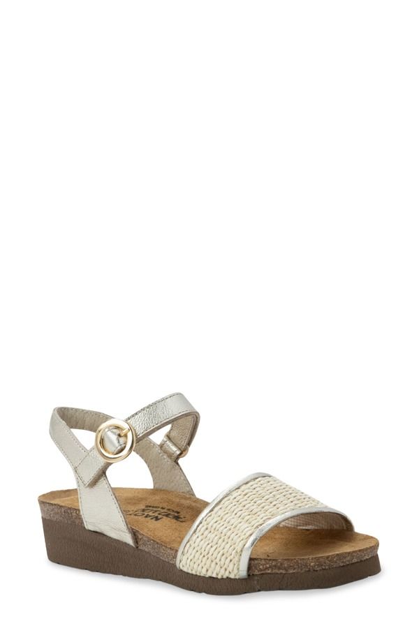 ナオト レディース シューズ サンダル Naot Cecile Wedge Sandal Rdnt Gold Leather Blonde ゴールド