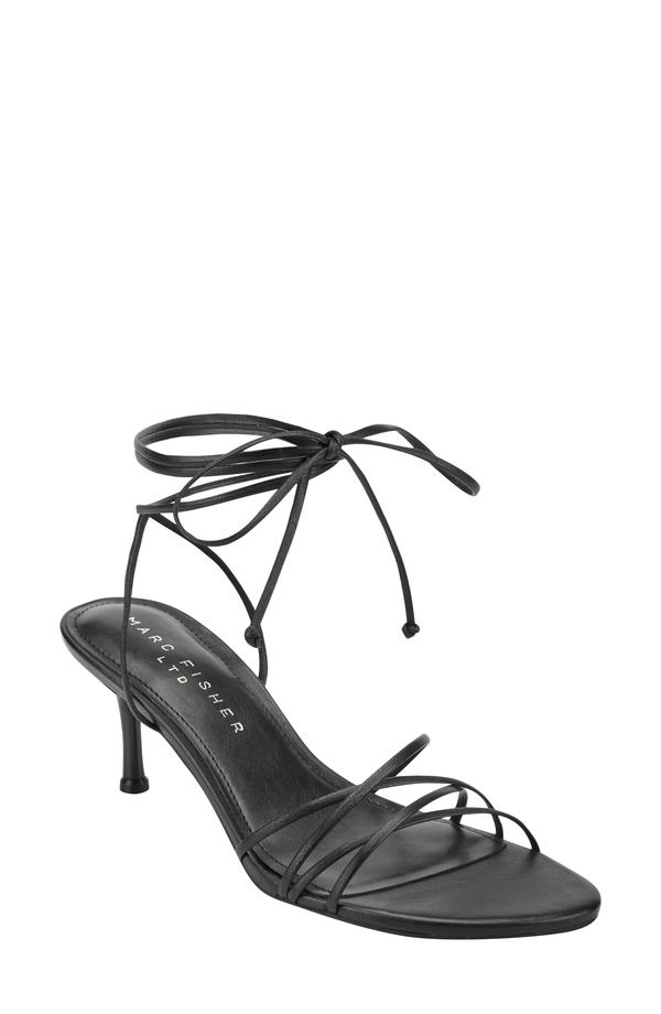 マーク・フィッシャー レディース シューズ ヒール サンダル アンクル Marc Fisher LTD Ginevankle Wrap Kitten Heel Sandal Black ブラック