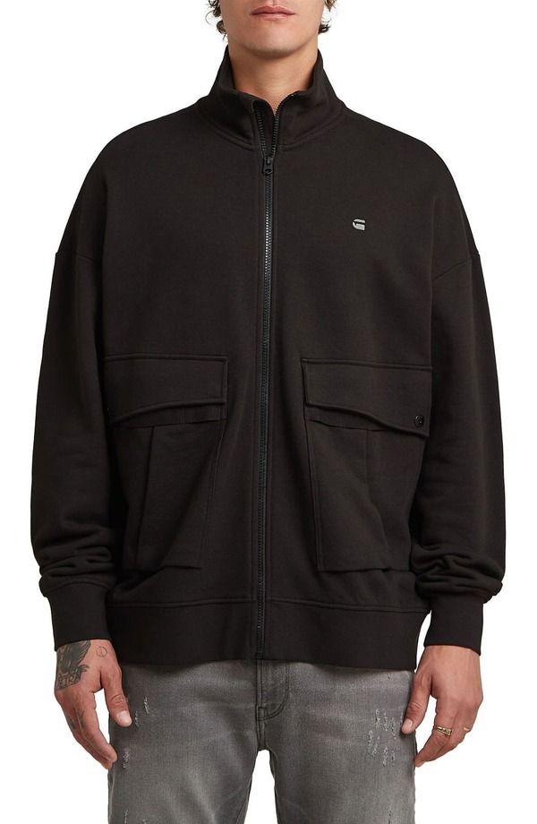 ジースター メンズ アウター パーカー・スウェット シャツ GSTARovic ZipUp Sweatshirt Dark Black ブラック