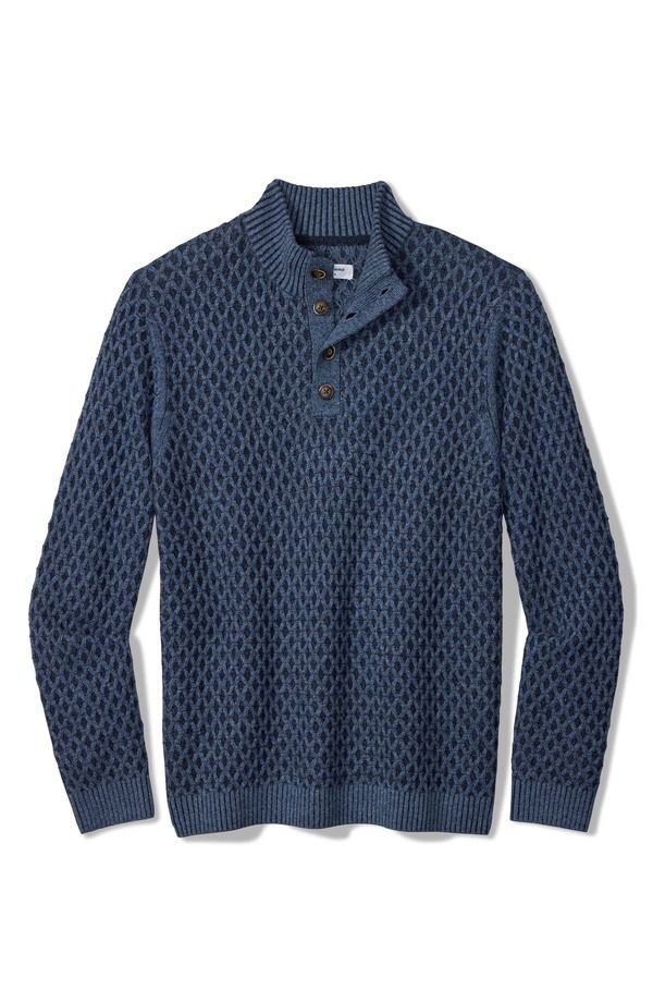 トッミーバハマ メンズ アウター パーカー・スウェット セーター Tommy Bahama Cross Cable Buttoneck Sweater Coastline