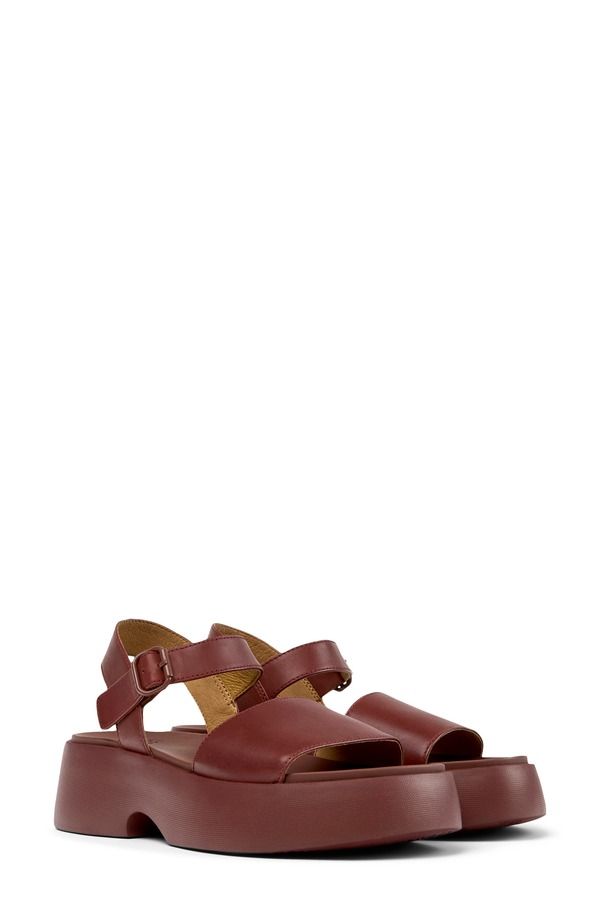 カンペール レディース シューズ サンダル アンクル Camper Tashankle Strap Wedge Sandal Burgundy バーガンディ