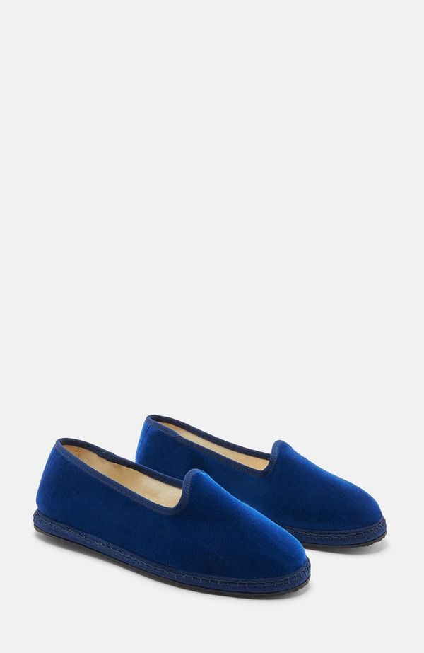スカロッソ レディース シューズ サンダル ローファー SCAROSSO Valentina Loafers Blue Velvet ブルー