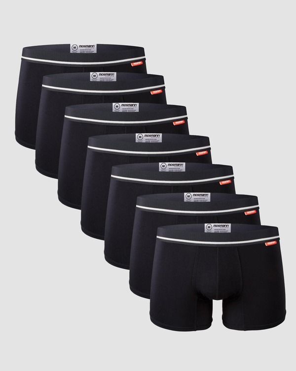 モスマン メンズ アンダーウェア ボクサーパンツ Mosmann Australia 7Pack Boxers Black ブラック
