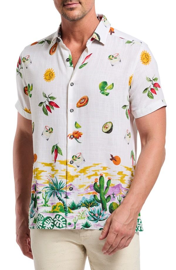 ロバートグラハム メンズ トップス シャツ プリント Robert Grahamezcal Print Short Sleeve ButtonUp Shirt White Multi ホワイト