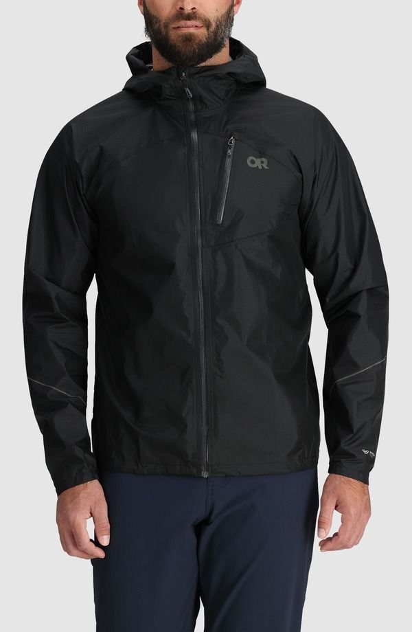 アウトドアリサーチ メンズ アウター ジャケット・ブルゾン フーデッドジャケット Outdooresearchelium Rain Ultralight Hooded Jacket Black ブラック