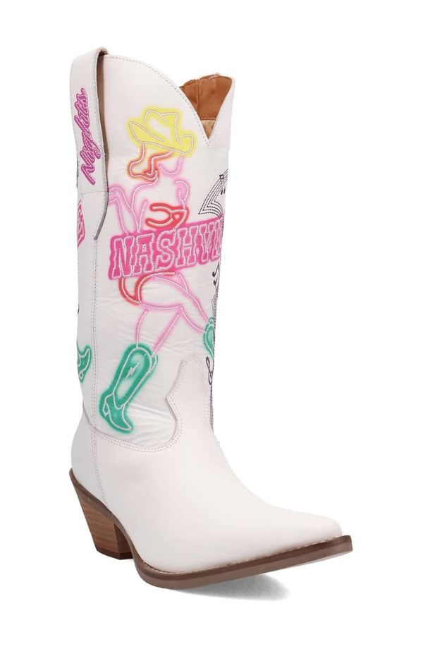 ディンゴ レディース シューズ ブーツ・レインブーツ Dingo Nashville Nights Western Boot White ホワイト
