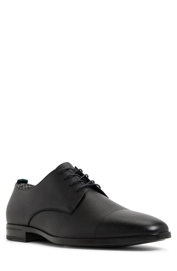 テッドベーカー メンズ シューズ ダービー キャップ Ted Baker London Garratt Cap Toe Derby Black Emboss ブラック