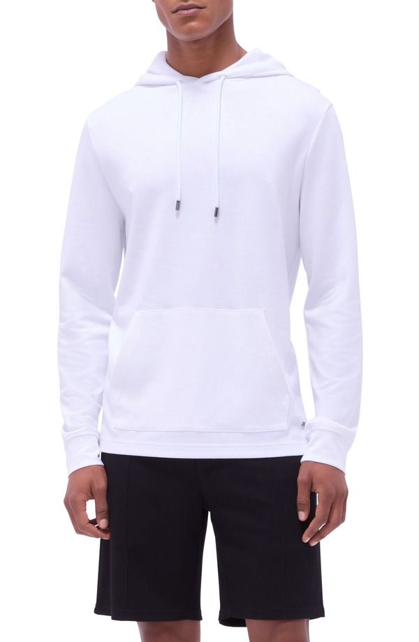 ブガッチ メンズ アウター パーカー・スウェット コットン Bugatchi Cotton Modal Blend Pullover Hoodie White ホワイト