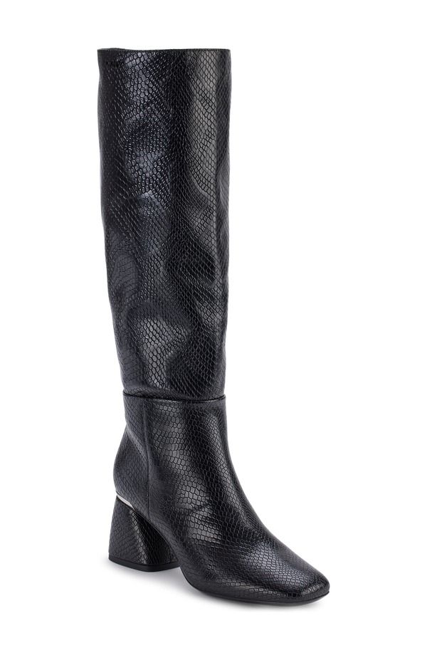 ダナ キャラン ニューヨーク レディース シューズ ブーツ・レインブーツ ヒール DKNY Cana Knee High Block Heel Boot Black ブラック