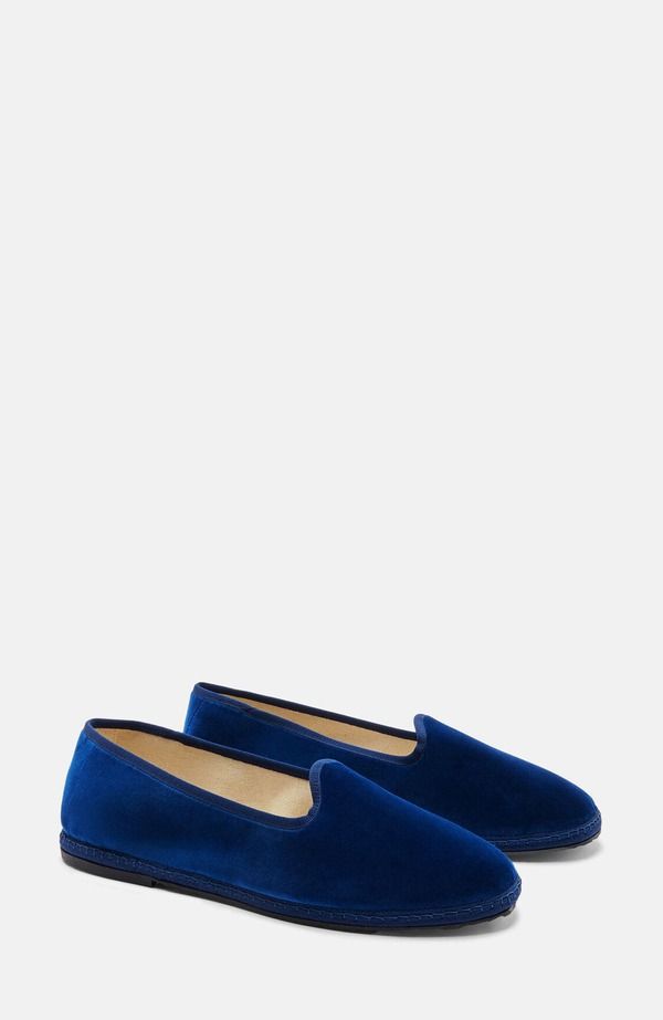 スカロッソ メンズ シューズ スリッポン・ローファー SCAROSSO Valentino Slippers Blue Velvet ブルー