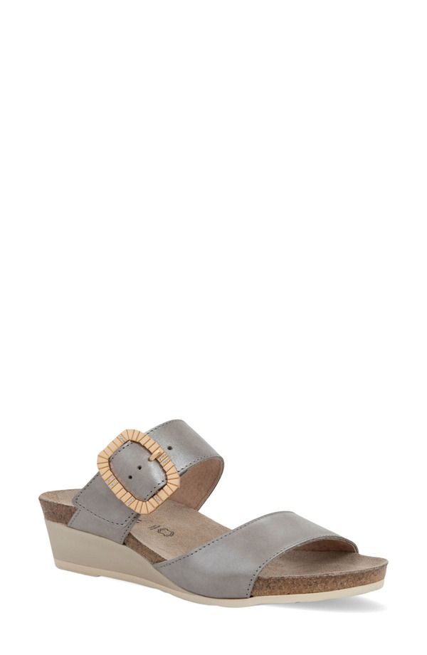 ナオト レディース シューズ ヒール プラットフォーム サンダル Naot Magic Luxe Double Straplatform Slide Sandal Titanium Leather