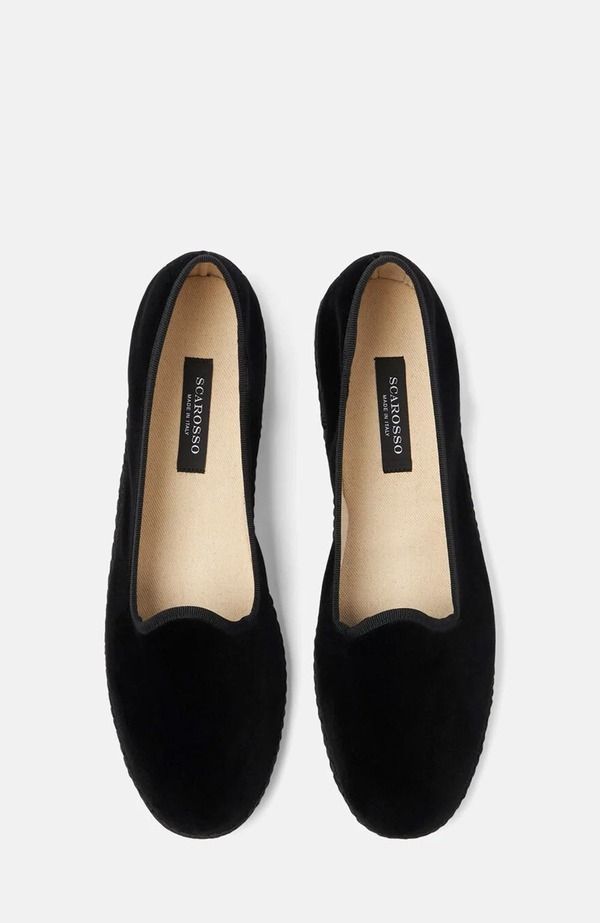 スカロッソ メンズ シューズ スリッポン・ローファー SCAROSSO Valentino Slippers Black Velvet ブラック