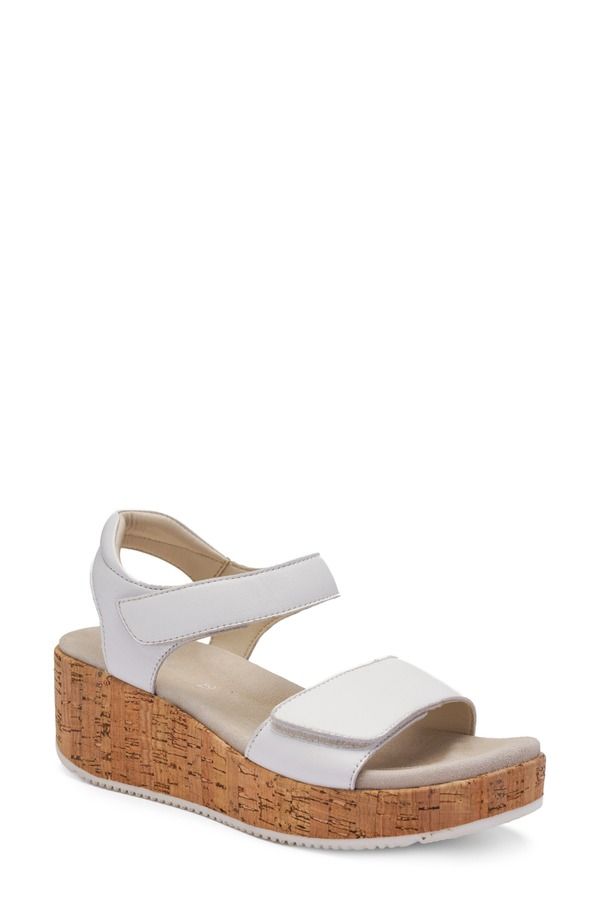 アラ レディース シューズ サンダル プラットフォーム ara Rosepetal Platform Wedge Sandal White Natural ホワイト