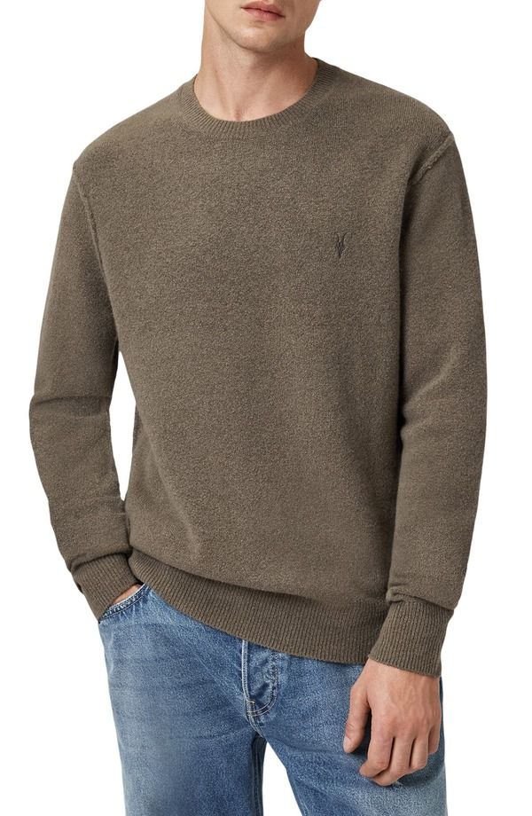 オールセインツ メンズ アウター パーカー・スウェット クルーネック セーター AllSaintstatten Crewneck Sweater Dusky Green グリーン