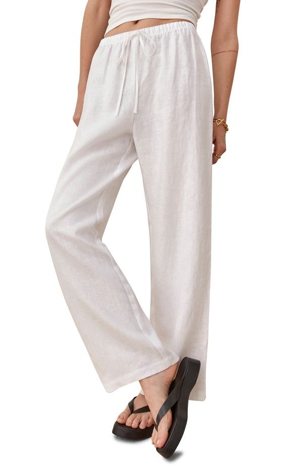 リフォーメーション レディース ボトムス レギンス パンツ Reformation Olina Tie Waist Pants White ホワイト
