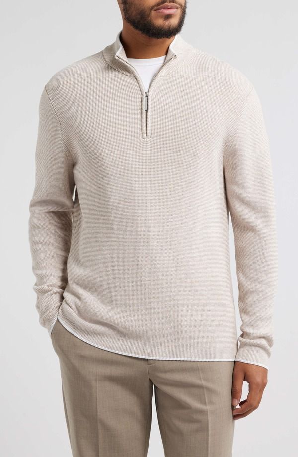 ジャックビクター メンズ アウター パーカー・スウェット ハーフジップ Jack Victor Daulac Quarter Zipullover Sand サンド
