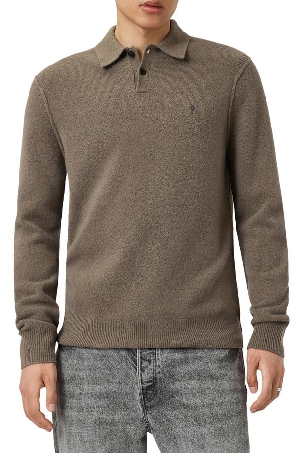 オールセインツ メンズ トップス ポロシャツ セーター AllSaintstatten Polo Sweater Dusky Green グリーン