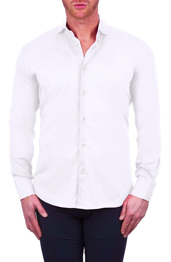 マセオ メンズ トップス シャツ コットン Maceoo Einstein Stretch CottonBlend ButtonUp Shirt White ホワイト