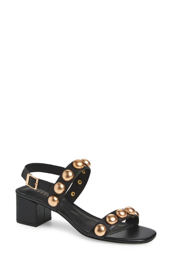 セシリア ニューヨーク レディース シューズ ヒール サンダル Cecelia New York Rally Slingback Sandal Black Stud ブラック