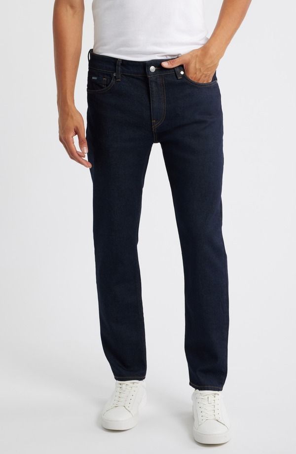 ボス メンズ ボトムス デニムパンツ スリムフィット ジーンズ BOSS Delaware Slim Fit Jeans Navy ネイビー
