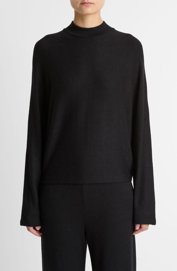 ヴィンス レディース アウター パーカー・スウェット モックネック セーター Vince Mock Neck Sweater Black ブラック