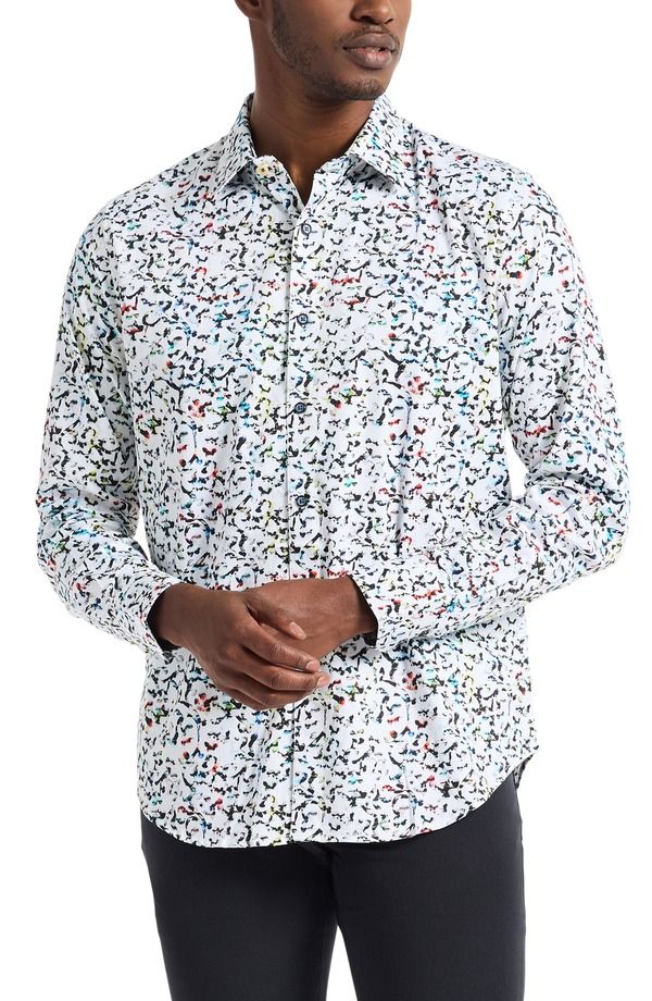 ロバートグラハム メンズ トップス シャツ プリント コットン Robert Graham Lazlo Abstract Print Stretch Cotton ButtonUp Shirt White Multi ホワイト