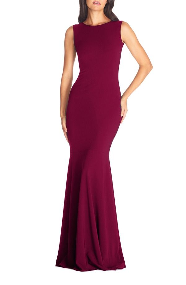 ドレスザポプレーション レディース トップス ワンピース ノースリーブ Dress the Population Leighton Sleeveless Mermaid Eveningown Dark Magenta マゼンタ