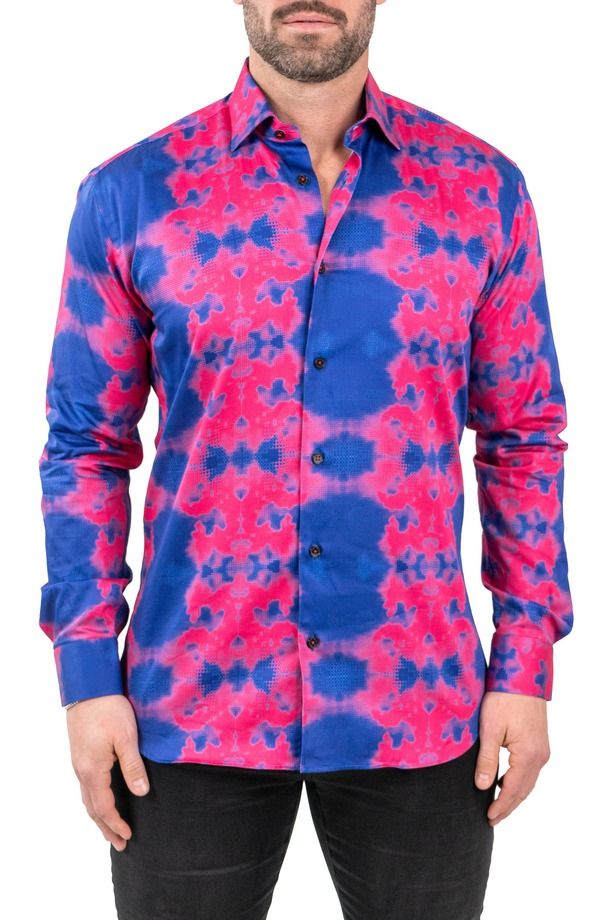 マセオ メンズ トップス シャツ Maceoo Fibonacci Temperate Contemporary Fit ButtonUp Shirt Blue ブルー