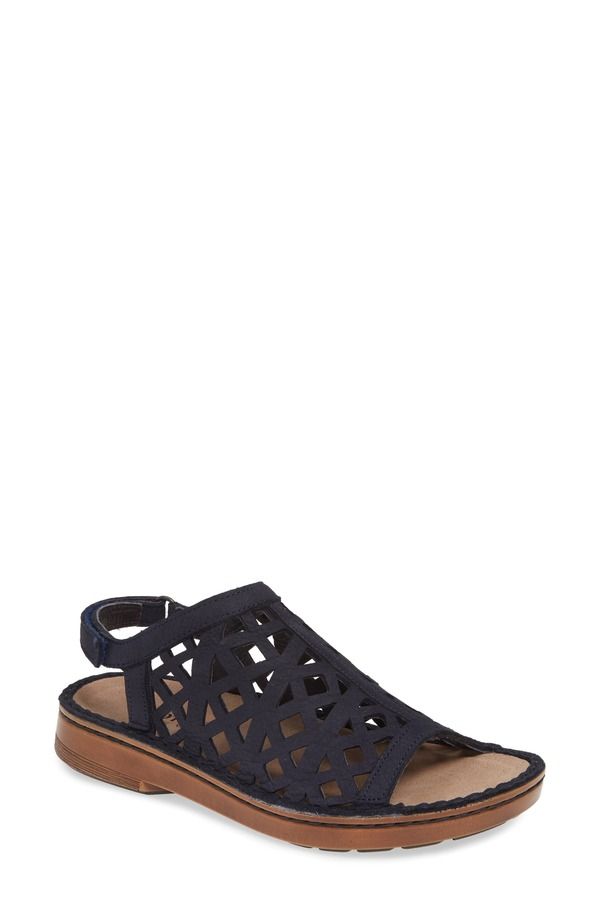 ナオト レディース シューズ ヒール サンダル Naot Amadora Slingback Sandal Navy Velvet ネイビー