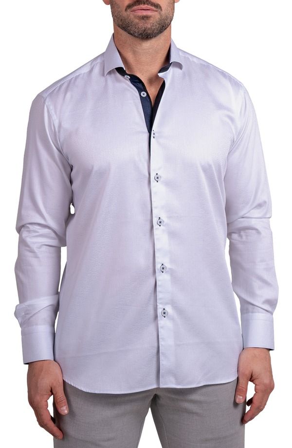 マセオ メンズ トップス シャツ Maceoo Einstein Ascension Contemporary Fit ButtonUp Shirt White ホワイト