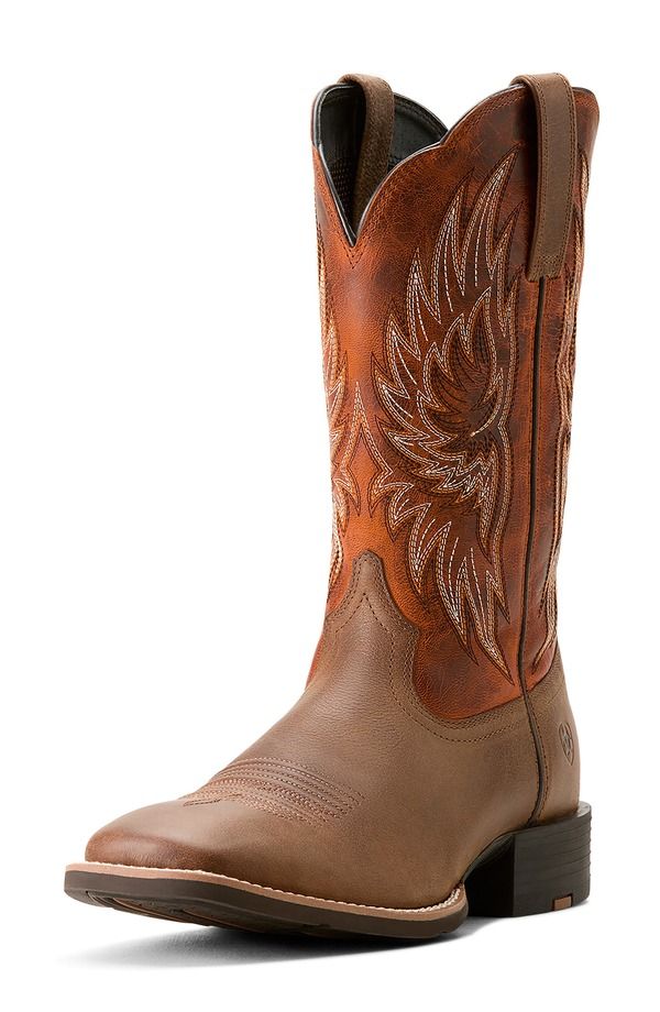アリアト メンズ シューズ ブーツ・レインブーツ Ariat Sport Rider Cowboy Boot Vintage Oak Rustic Orange オレンジ