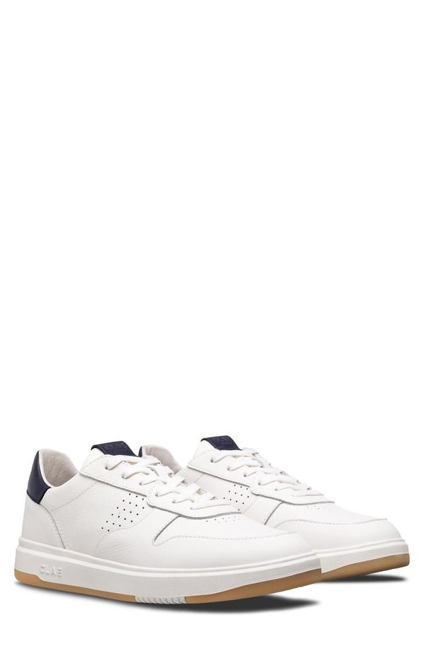 クラエ メンズ シューズ スニーカー レザー CLAE Moses Low Top Leather Sneaker White Leather Navy ホワイト