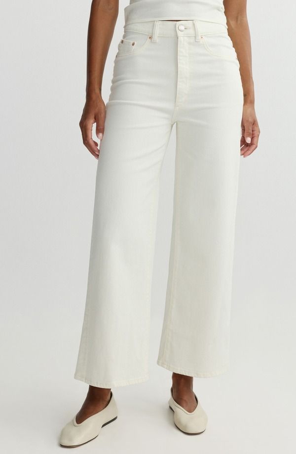 ディーエル 1961 レディース ボトムス デニムパンツ ワイドレッグ ハイウエスト アンクル ジーンズ DL1961 Hepburn High Waist Ankle Wide Leg Jeans Eggshell 41,470円