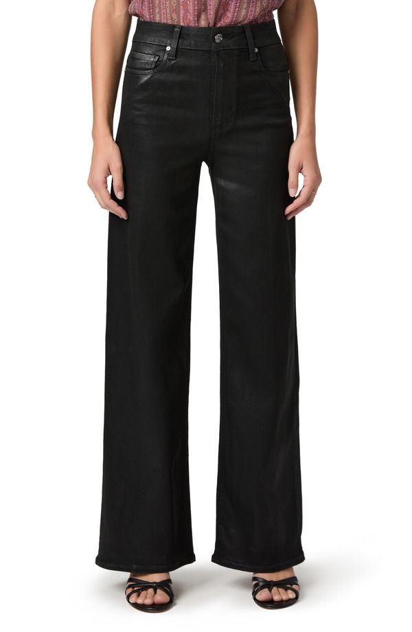 ペイジ レディース ボトムス デニムパンツ ワイドレッグ ハイウエスト コート ジーンズ PAIGE Anessa Coated High Waist Wide Leg Jeans Black Fog Luxe Coating ブラック