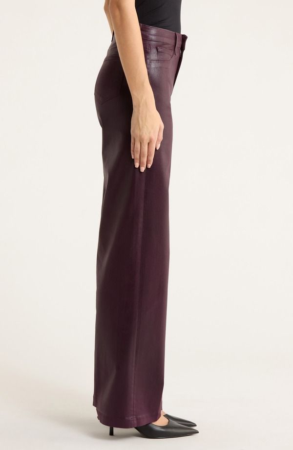 ラジャンス レディース ボトムス デニムパンツ ワイドレッグ ハイウエスト コート ジーンズ LAGENCE Scottie Coated High Waist Wide Leg Jeans Dark Malbecoated