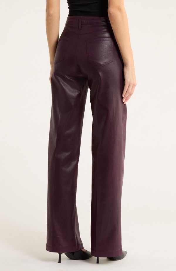 ラジャンス レディース ボトムス デニムパンツ ワイドレッグ ハイウエスト コート ジーンズ LAGENCE Scottie Coated High Waist Wide Leg Jeans Dark Malbecoated