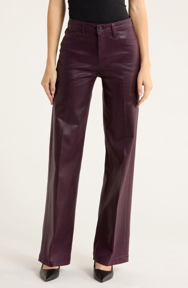 ラジャンス レディース ボトムス デニムパンツ ワイドレッグ ハイウエスト コート ジーンズ LAGENCE Scottie Coated High Waist Wide Leg Jeans Dark Malbecoated