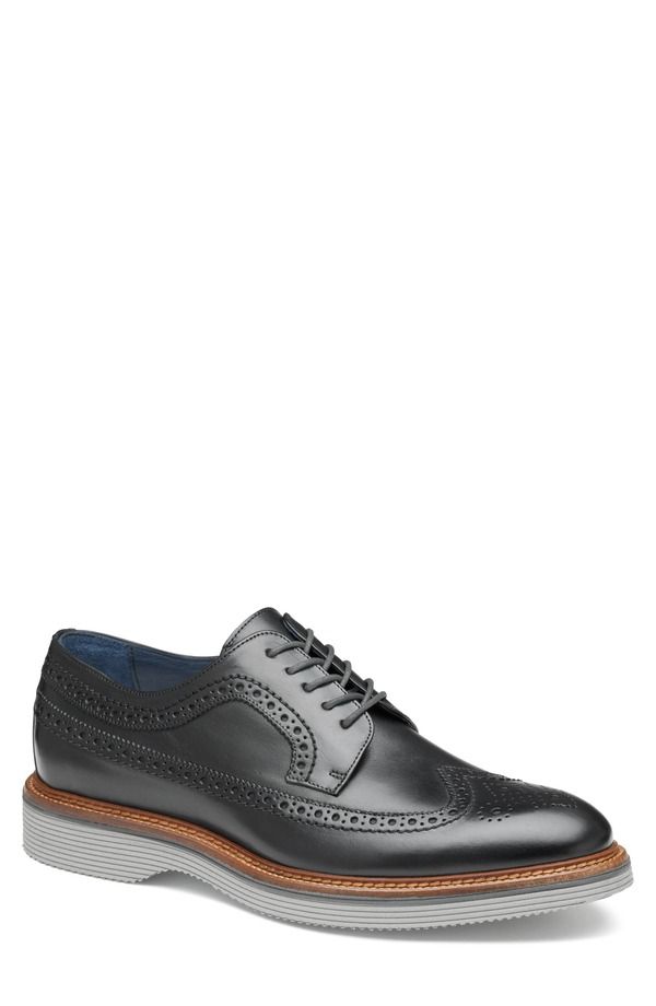 ジョンストンアンドマーフィー メンズ シューズ ダービー Johnston Murphy Jenson Longwing Derby Black Italian Calfskin ブラック
