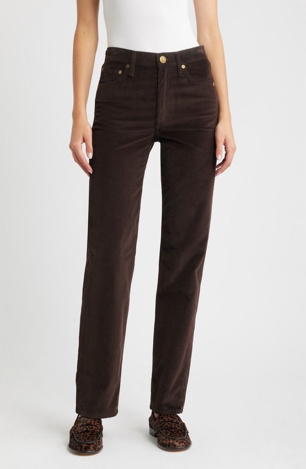 ラグアンドボーン レディース ボトムス レギンストレート コーデュロイ パンツ rag bone Harlow Corduroy Straight Leg Pants Dbrwn
