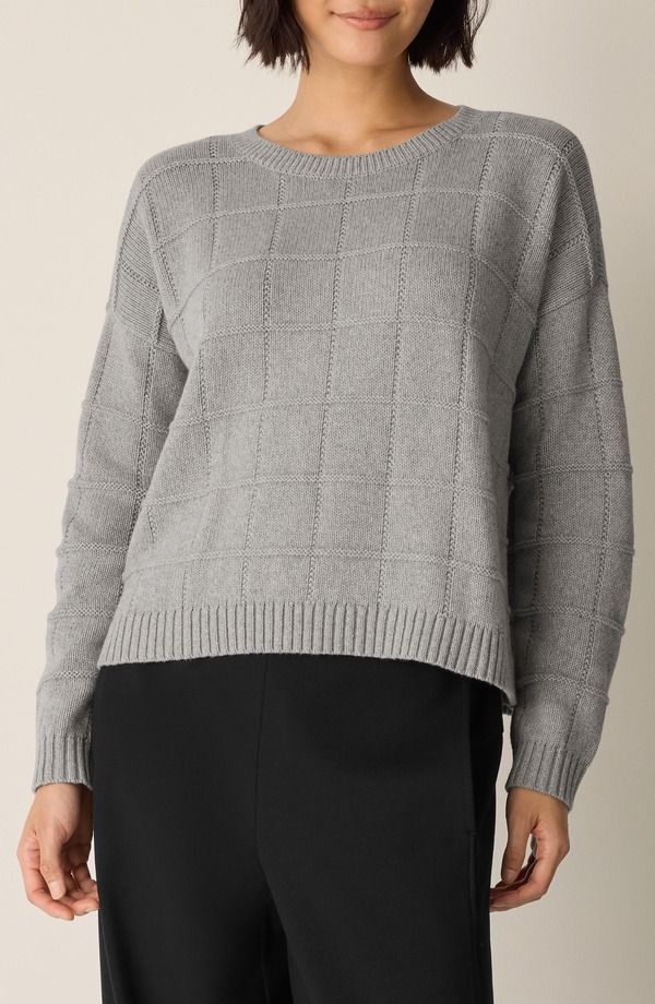 エイリーンフィッシャー レディース アウター パーカー・スウェット クルーネック セーター コットン Eileen Fisher Organicotton Cashmere Crewneck Sweater Dark Pearl パール