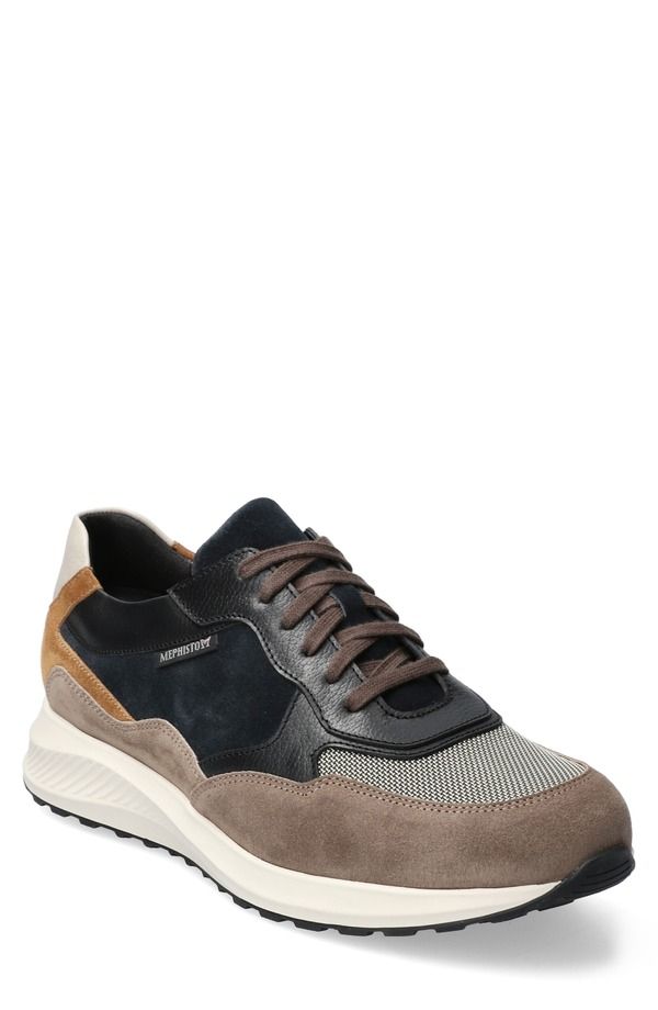 メフィスト メンズ シューズ スニーカー Mephisto Driss Mixed Media Sneaker Warm Grey グレー