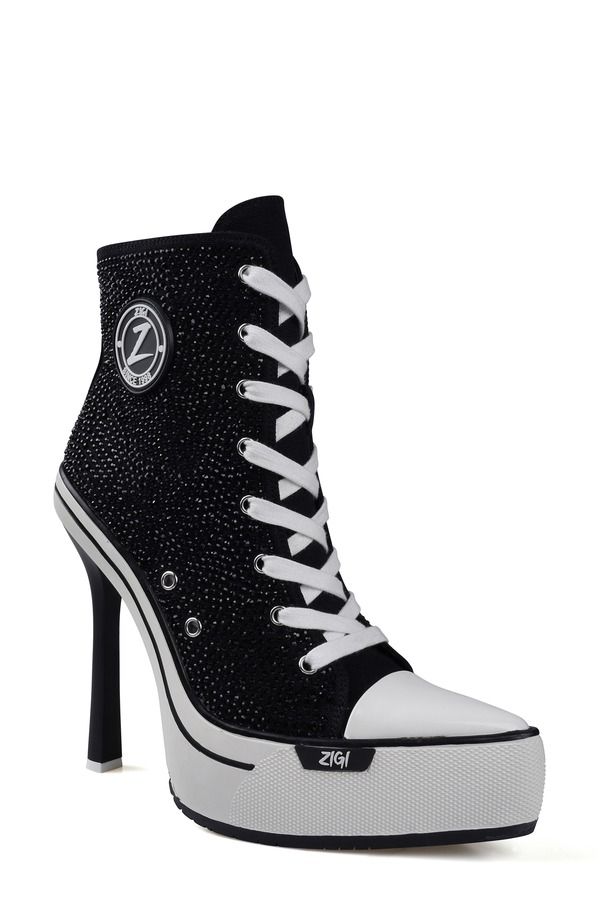 ジジ レディース シューズ ブーツ・レインブーツ プラットフォーム ZIGI Adiel Platform Bootie Black Canvas ブラック
