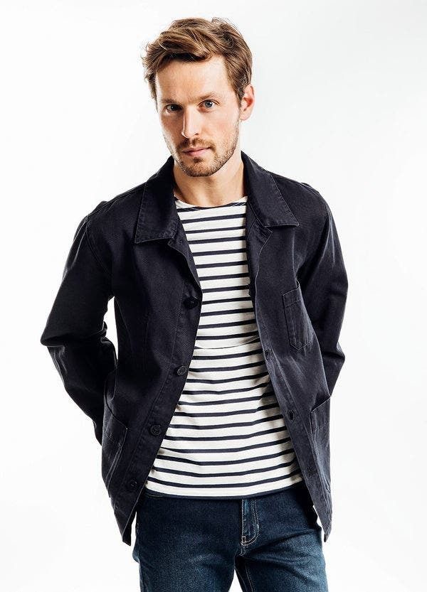 セイントジェームス メンズ アウター ジャケット・ブルゾン Saint JamesIROCCO II Frenchore Canvas Jacket Navy ネイビー
