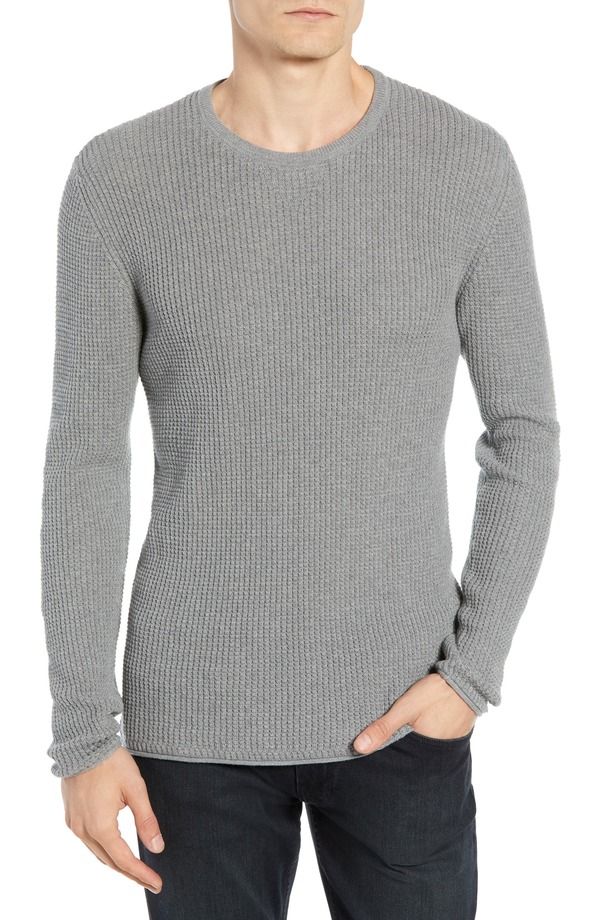 ビリーレイド メンズ アウター パーカー・スウェット レギュラーフィット クルーネック Billy Reid Regular Fit Waffle Crewneck Pullover Grey グレー