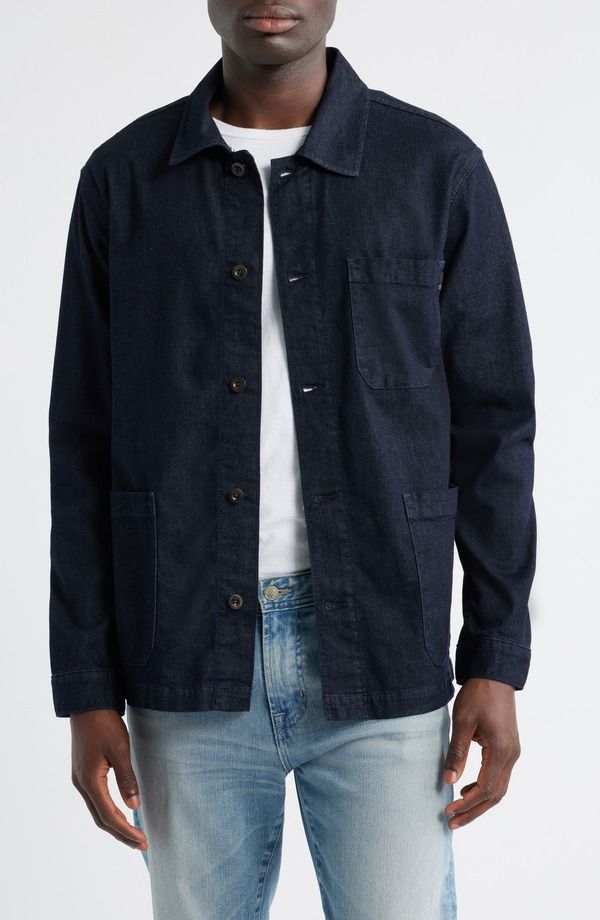 エージー メンズ ボトムス デニムパンツ コート AG Roari Stretch Denim Chore Coat Marine デニム