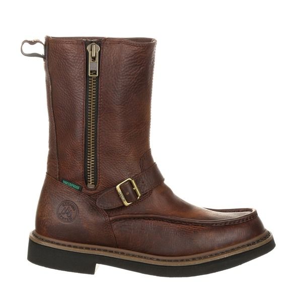 ジョージブーツ メンズ シューズ ブーツ・レインブーツ Georgia Boot Side Zip Waterproof Work Wellington Brown ブラウン