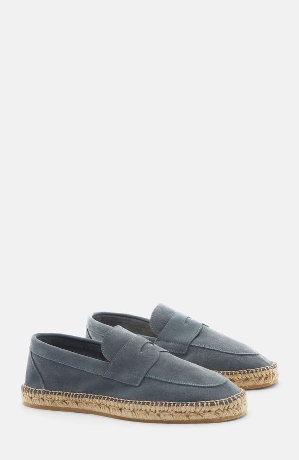スカロッソ メンズ シューズ スリッポン・ローファー SCAROSSO Diego Espadrilles Grey Suede Leather グレー