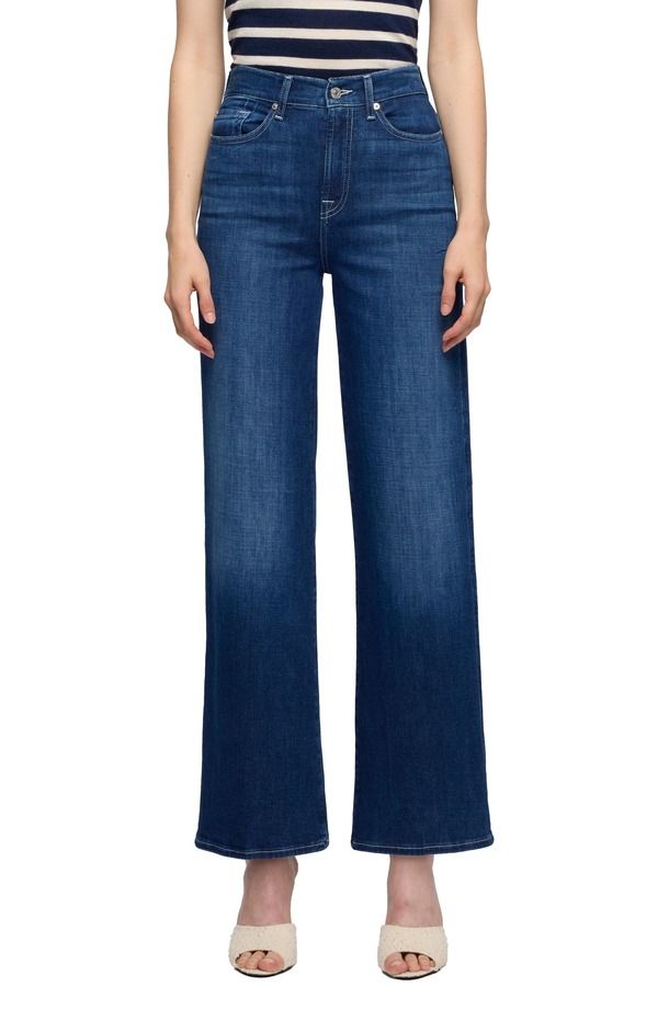 セブンフォーオールマンカインド レディース ボトムス デニムパンツ ワイドレッグ ハイウエスト アンクル ジーンズ 7 For All Mankind Lotta High Waist Ankle Wide Leg Jeanstormy Drift