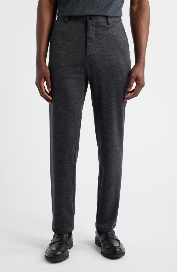 ブガッチ メンズ ボトムス カジュアルパンツ ウール ニット Bugatchi Flat Front Knit Wool Blend Chinos Anthracite