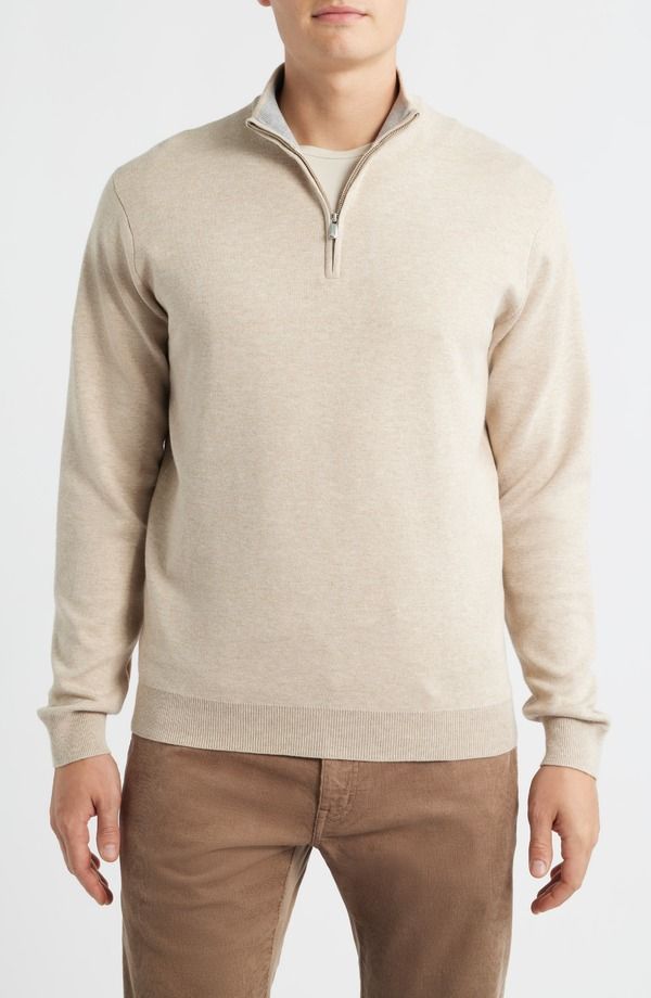 ピーター・ミラー メンズ アウター パーカー・スウェット ハーフジップ セーター Peter Millar Coolspun Lite Quarter Zip Sweater Truffle